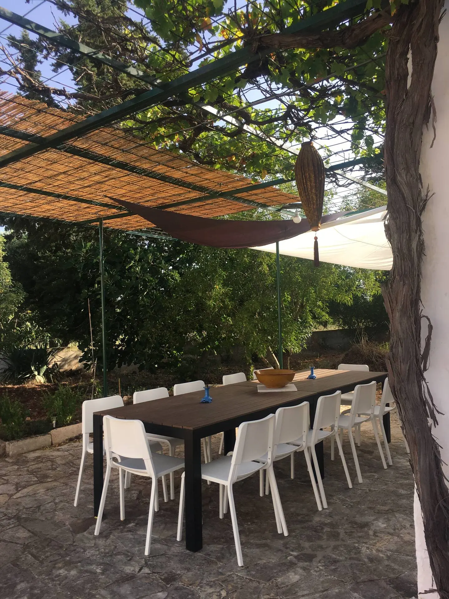 La grande table sous la pergola